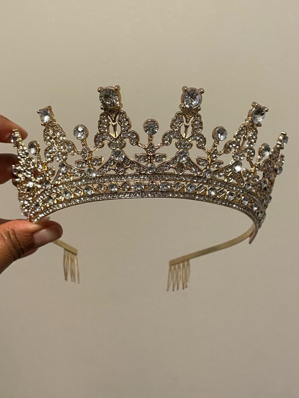 Unlisted OS Gold Rhinestone Crystal Tiara Headband